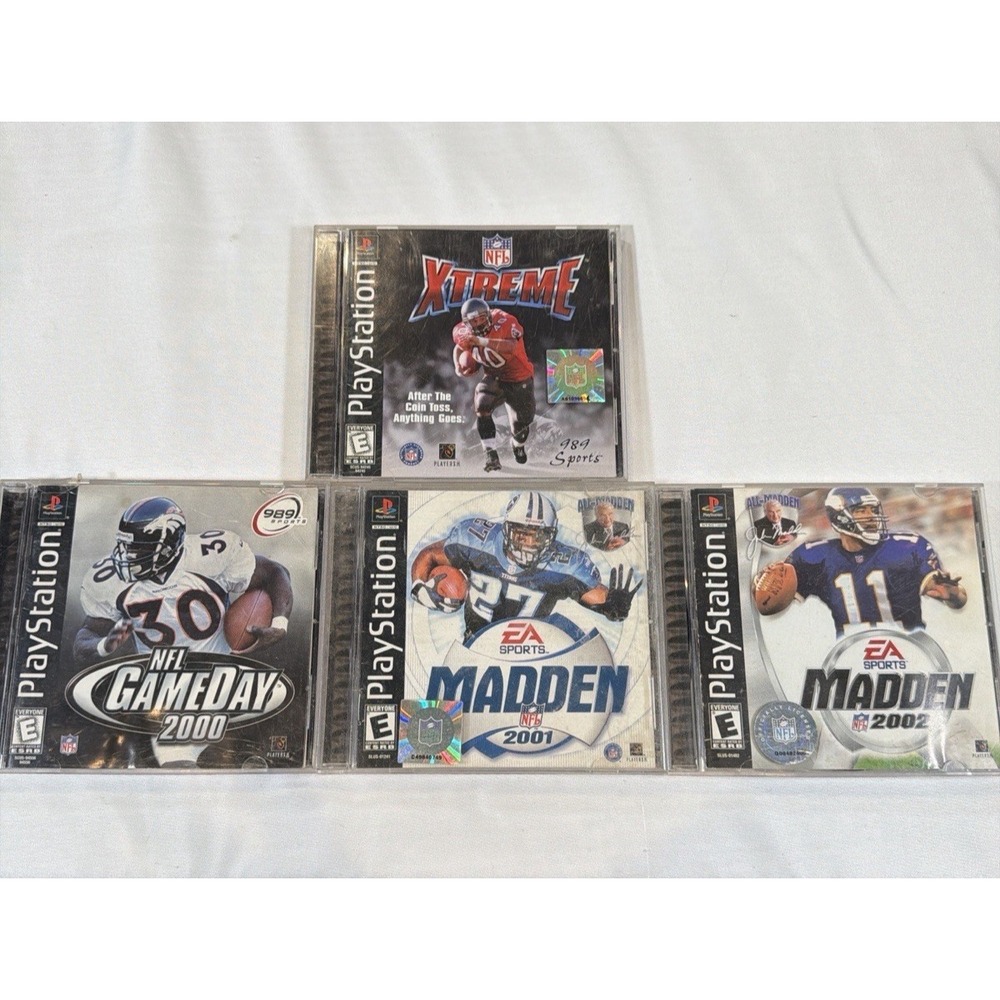 PlayStation 1 PS1 Football Game Lot‎ 4 Madden 2001 2002 NFL GameDay Xtreme CIB